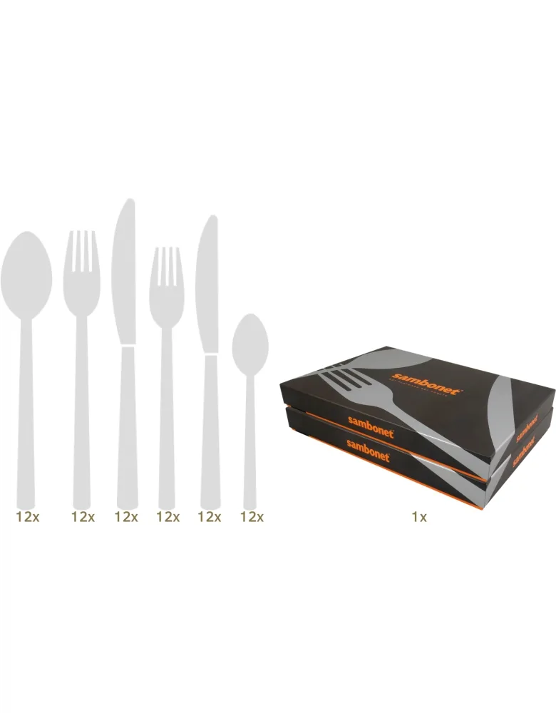 Sambonet Baroque table set 72 pcs hollow handle