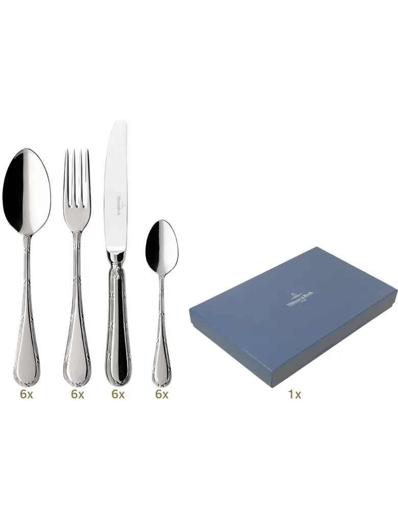 Villeroy & Boch Kreuzband Septfontaines Garnitur Tafelbesteck 24 tlg Edelstahl