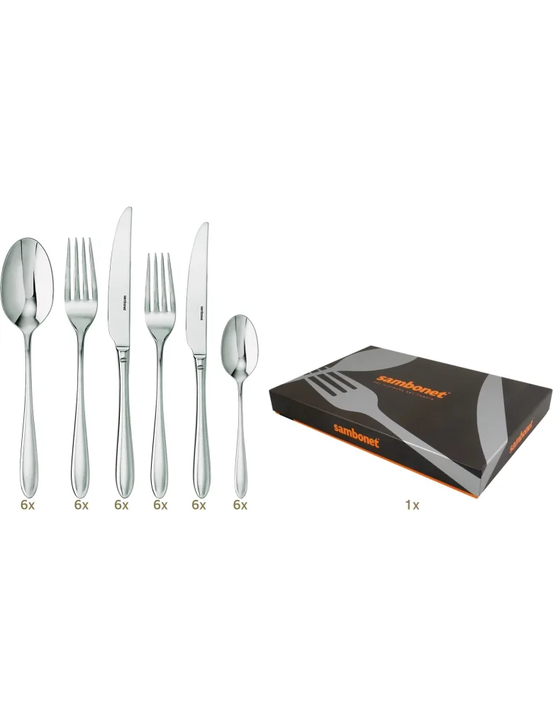 Sambonet Dream Garnitur Tafelbesteck 36 tlg Monobloc Silberauflage