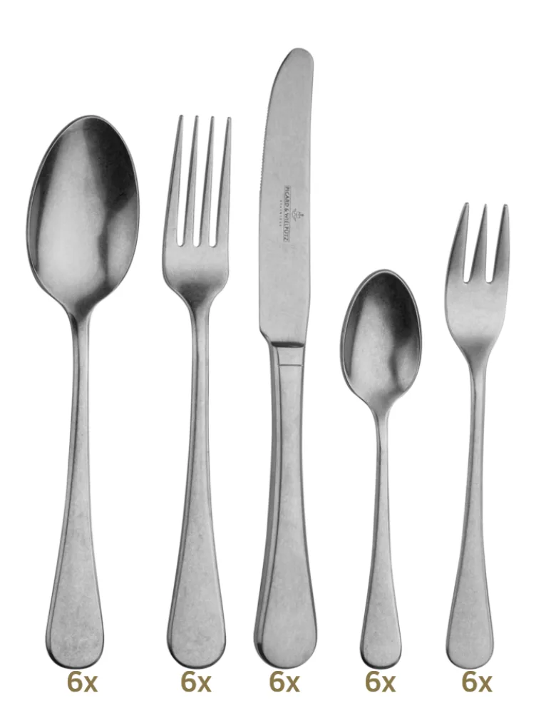 Picard & Wielpütz Rossini Vintage Garnitur Menübesteck 30 tlg Monobloc Edelstahl