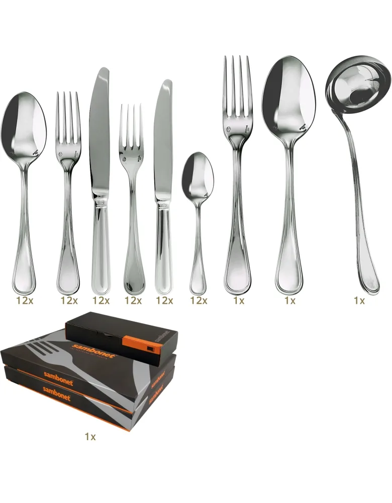 Sambonet Contour table set 75 pcs hollow handle