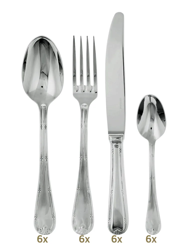 Sambonet Ruban Croisé table set 24 pcs monobloc