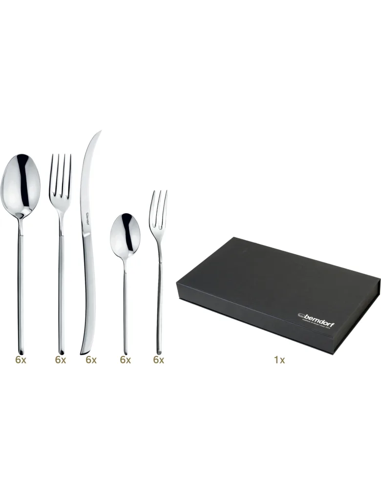 Berndorf Avantgarde matt Garnitur Tafelbesteck 30 tlg Monobloc Edelstahl