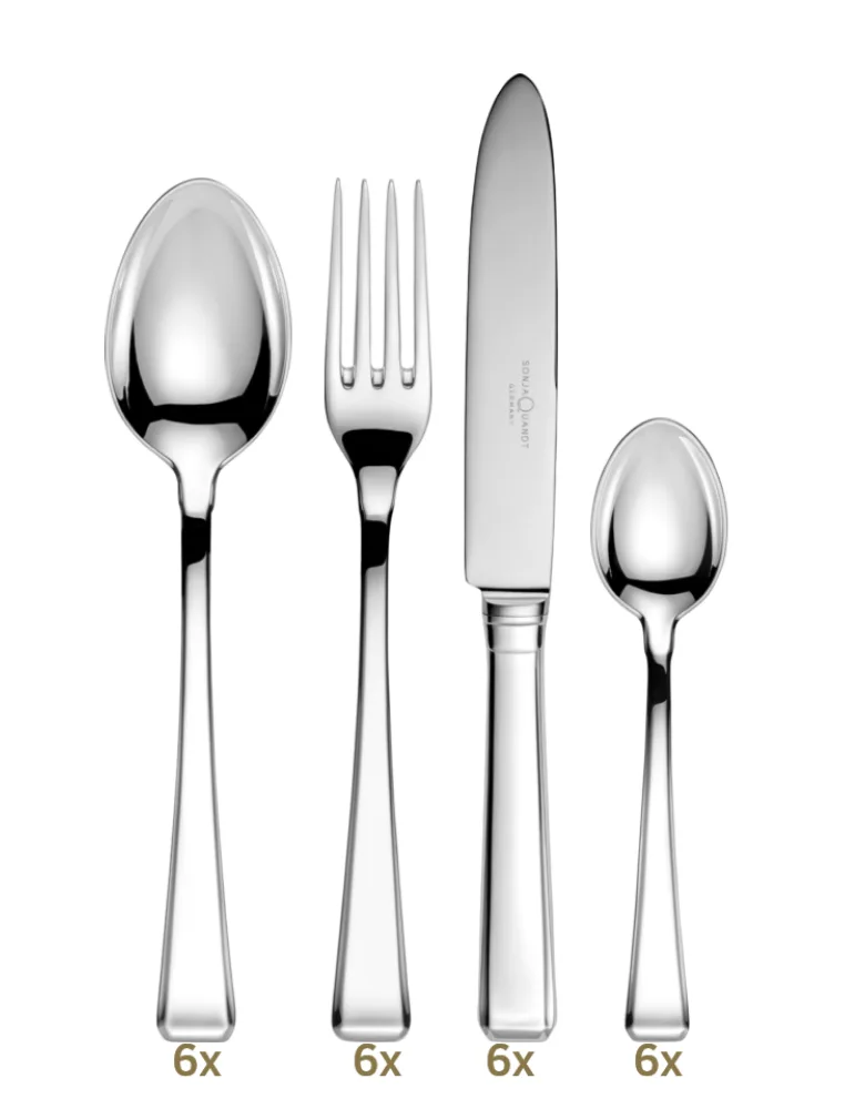 Sonja Quandt Deco Style Garnitur Menübesteck 24 tlg Silberauflage