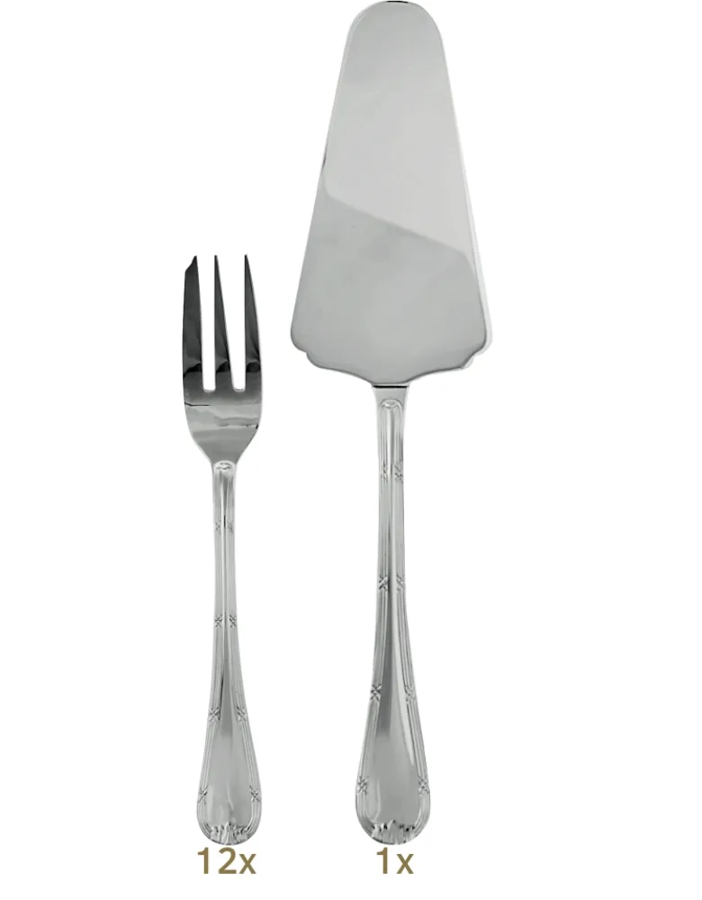 Sambonet Ruban Croisé dessert set 13 pcs
