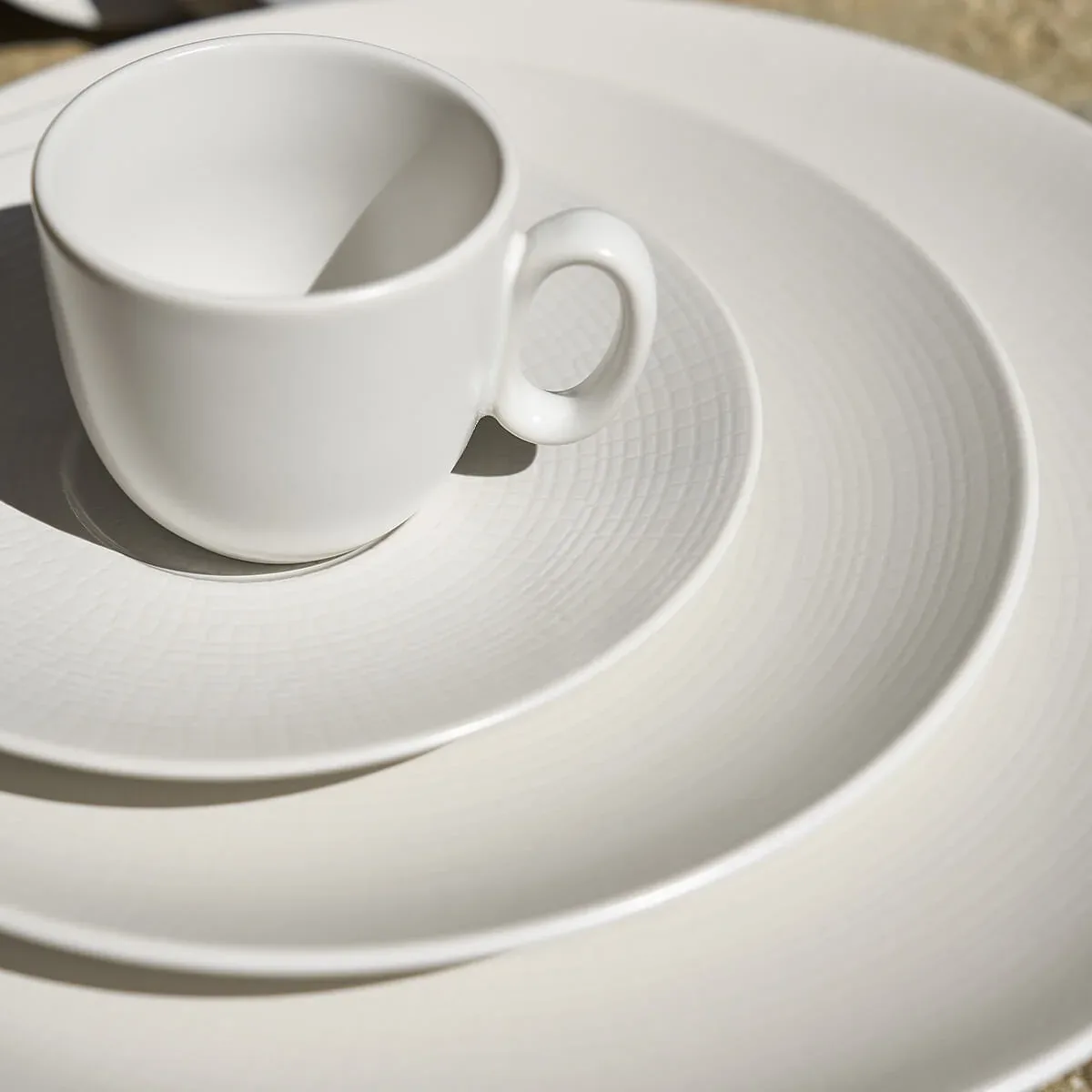 Degrenne "Modulo" Platzteller Kaolin Porzellan 31.5 cm